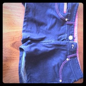 Pink and black shorts